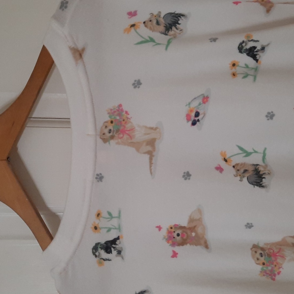 PJ Salvage White Dog Print Long Sleeve Pajama Top - Picture 12 of 15